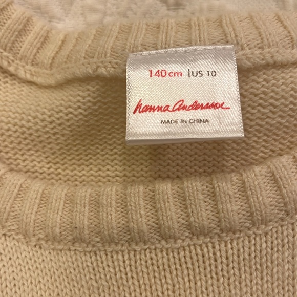 Size 10 Hanna Andersson embroidered dress, cream color. Soft - Picture 4 of 4